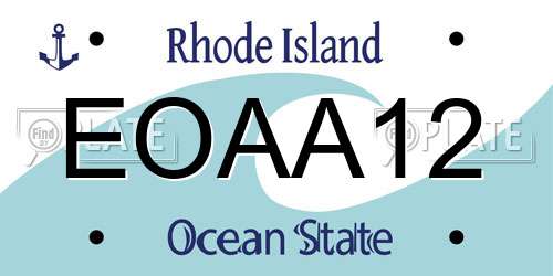 EOAA12 Rhode Island License Plate