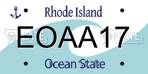 EOAA17 Rhode Island License Plate