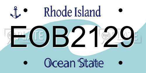 EOB2129 Rhode Island License Plate