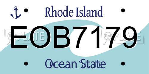EOB7179 Rhode Island License Plate