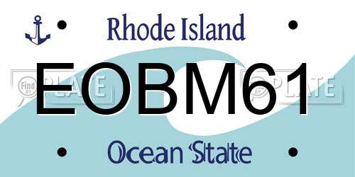 EOBM61 Rhode Island License Plate