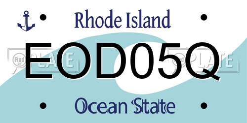 EOD05Q Rhode Island License Plate
