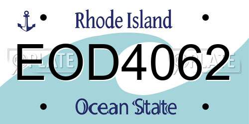 EOD4062 Rhode Island License Plate