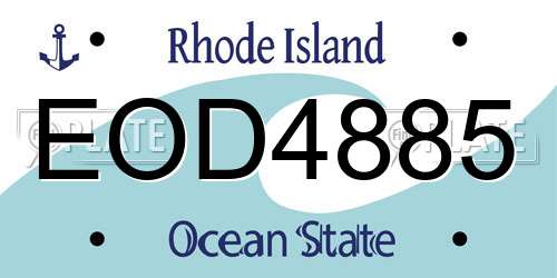 EOD4885 Rhode Island License Plate