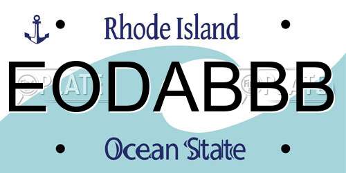 EODABBB Rhode Island License Plate