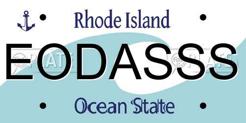 EODASSS Rhode Island License Plate