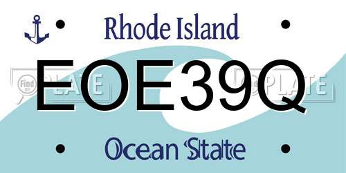 EOE39Q Rhode Island License Plate