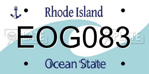 EOG083 Rhode Island License Plate