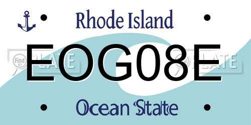 EOG08E Rhode Island License Plate