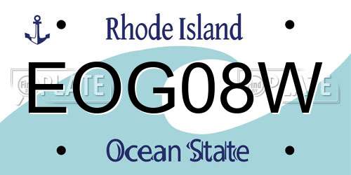 EOG08W Rhode Island License Plate
