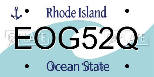 EOG52Q Rhode Island License Plate