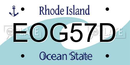EOG57D Rhode Island License Plate