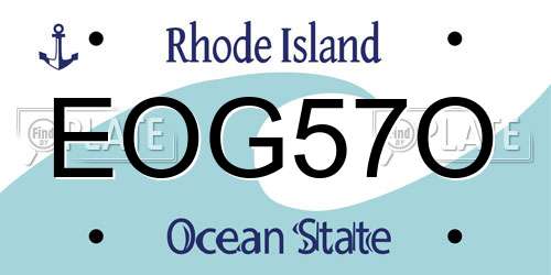 EOG57O Rhode Island License Plate