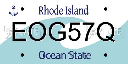EOG57Q Rhode Island License Plate
