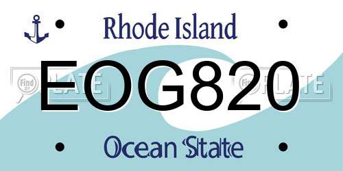 EOG820 Rhode Island License Plate