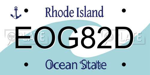 EOG82D Rhode Island License Plate