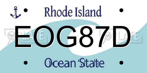 EOG87D Rhode Island License Plate