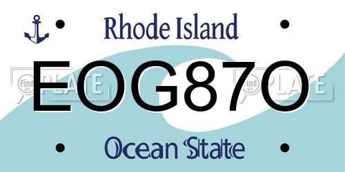 EOG87O Rhode Island License Plate