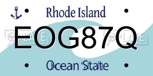 EOG87Q Rhode Island License Plate