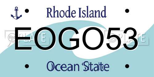 EOGO53 Rhode Island License Plate
