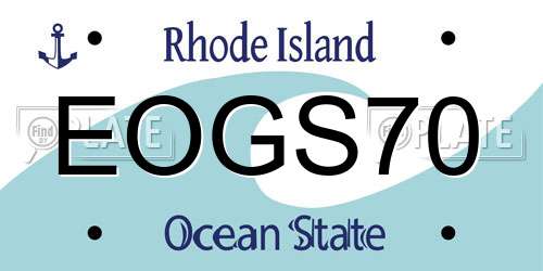 EOGS70 Rhode Island License Plate