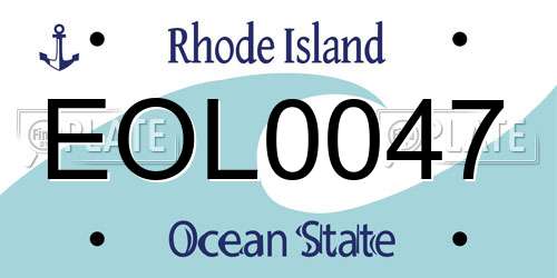 EOL0047 Rhode Island License Plate