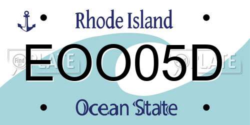 EOO05D Rhode Island License Plate