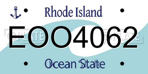 EOO4062 Rhode Island License Plate