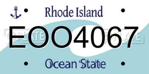EOO4067 Rhode Island License Plate