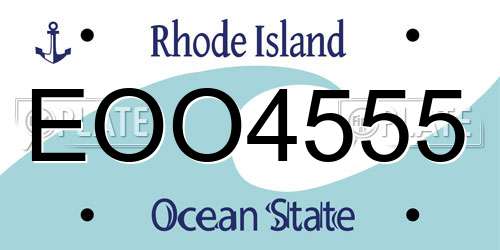 EOO4555 Rhode Island License Plate