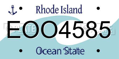 EOO4585 Rhode Island License Plate
