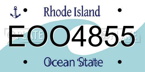 EOO4855 Rhode Island License Plate