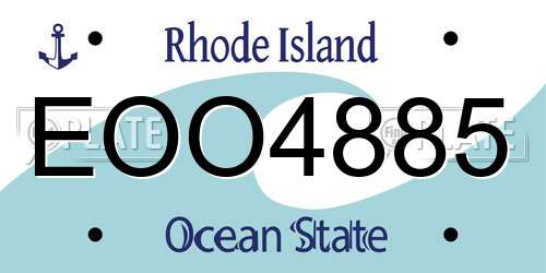 EOO4885 Rhode Island License Plate
