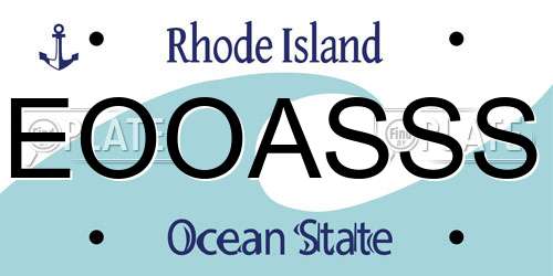 EOOASSS Rhode Island License Plate