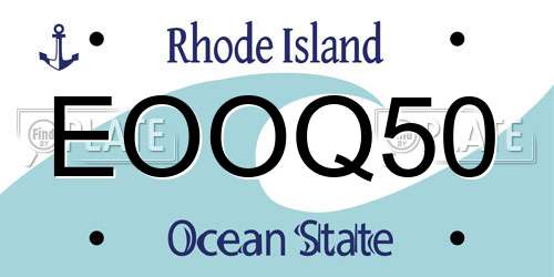 EOOQ50 Rhode Island License Plate