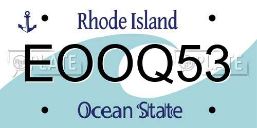 EOOQ53 Rhode Island License Plate