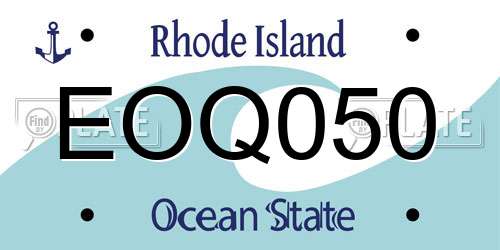 EOQ050 Rhode Island License Plate