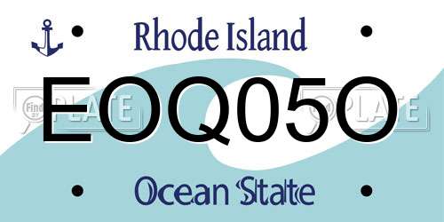 EOQ05O Rhode Island License Plate
