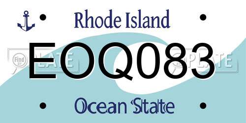 EOQ083 Rhode Island License Plate