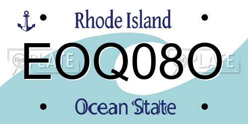 EOQ08O Rhode Island License Plate