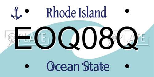 EOQ08Q Rhode Island License Plate