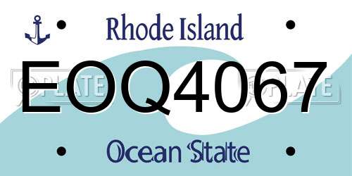 EOQ4067 Rhode Island License Plate
