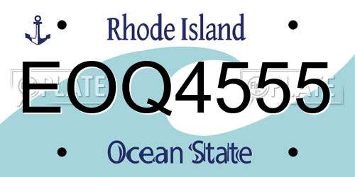 EOQ4555 Rhode Island License Plate