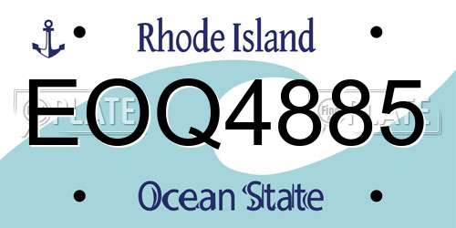 EOQ4885 Rhode Island License Plate