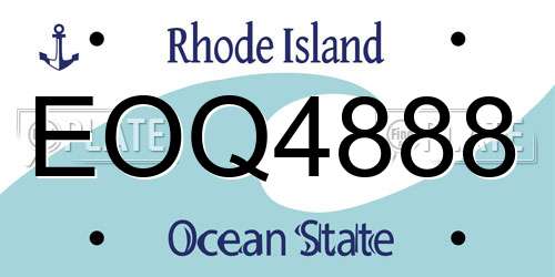 EOQ4888 Rhode Island License Plate