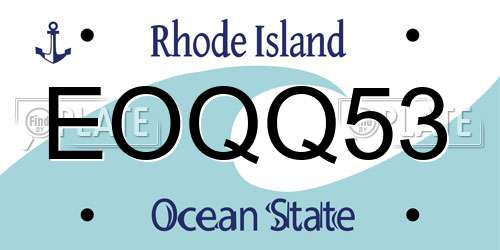 EOQQ53 Rhode Island License Plate