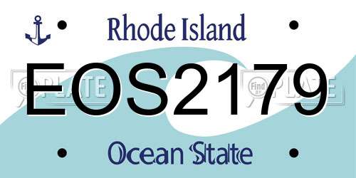 EOS2179 Rhode Island License Plate