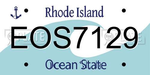 EOS7129 Rhode Island License Plate