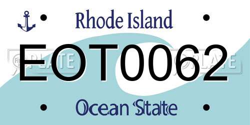 EOT0062 Rhode Island License Plate