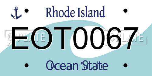 EOT0067 Rhode Island License Plate